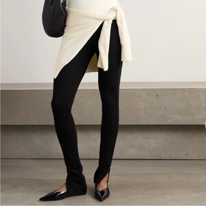 TOTEME Black Zip Leggings Elastic Waist Cuff Zippers Size Medium